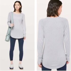 Lululemon Hello Aloe Heathered Silverscreen Pullover Sweater Long Sleeve Sz 8